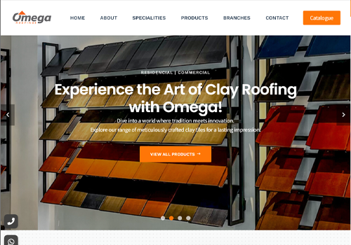 Omega Roofings website screenshot